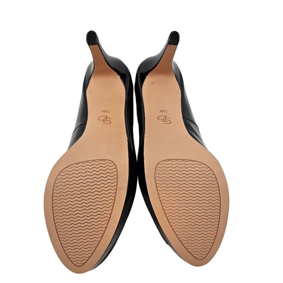 Circa Joan & David Luxe Shoes Womens 7.5 M Black Shiny Platform Stiletto Heels - Picture 6 of 8